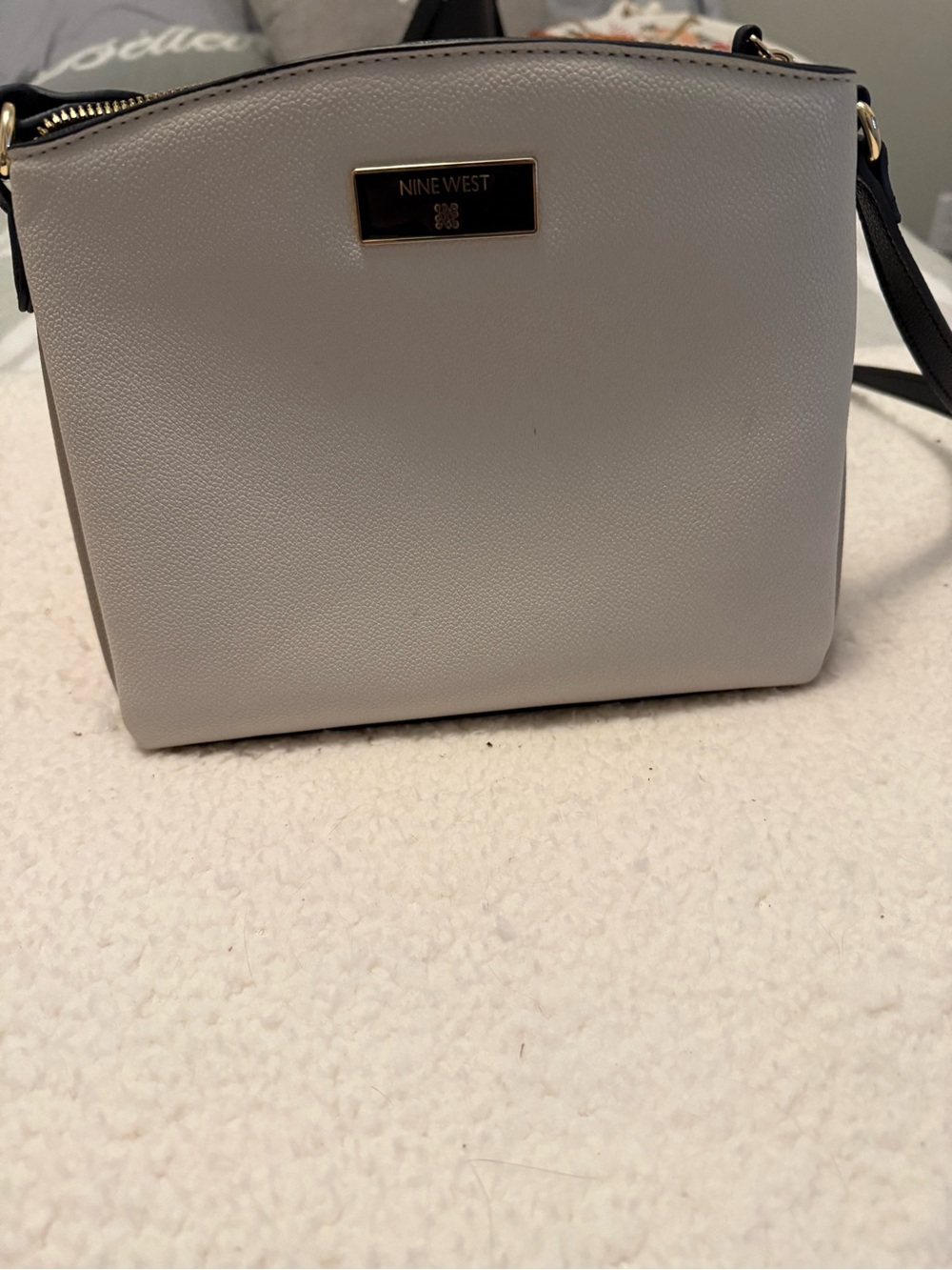 Nine West Two-Tone White and Black Crossbody Bag